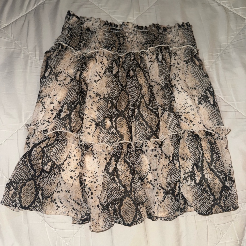 Altar'd State Tan Brown Bubble Mini Skirt